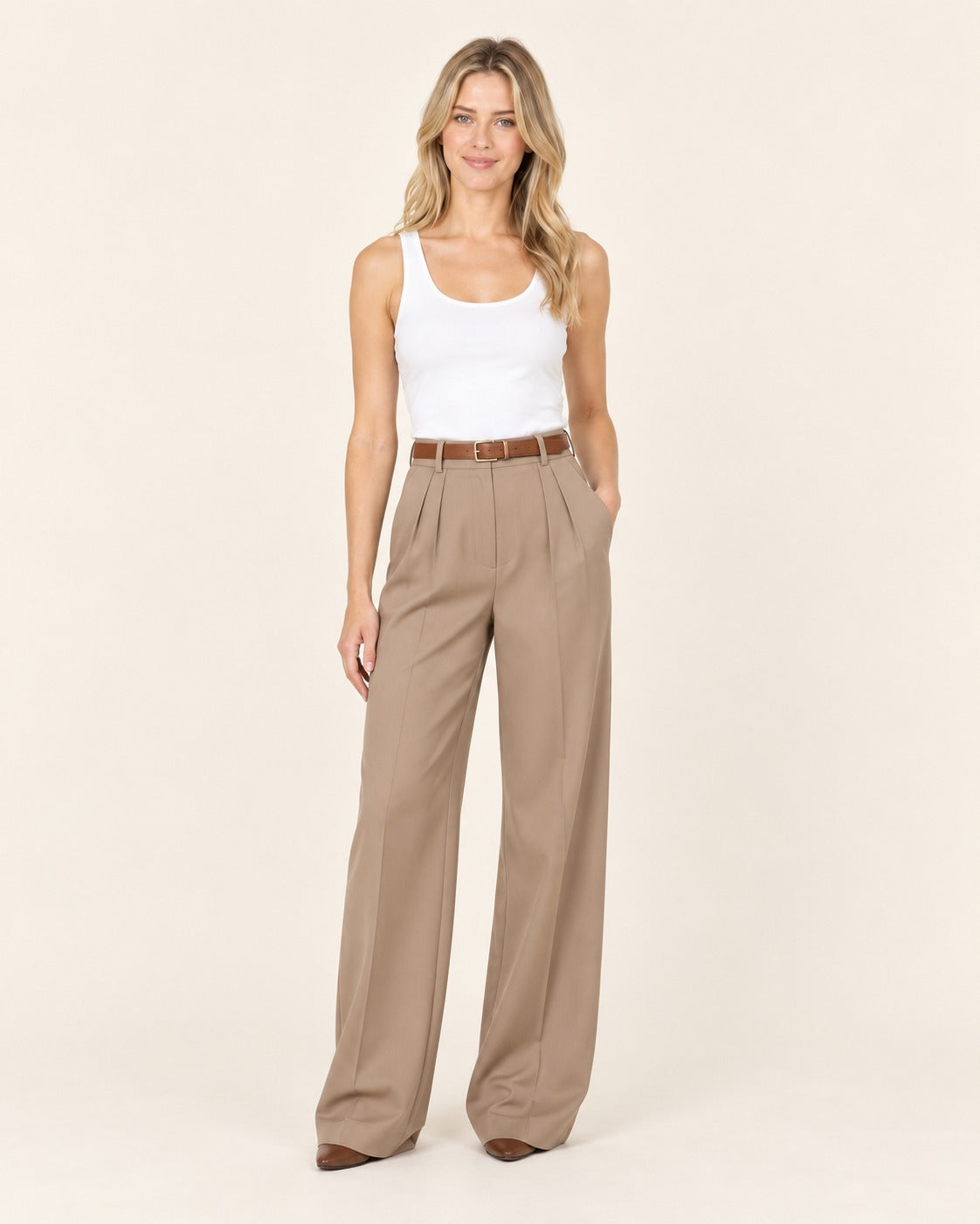 Pantalon de pinzas de pierna ancha Iris - Nordiva