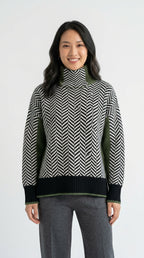 Jess Turtleneck Sweater - jersey de cuello alto chevron modelo mujer