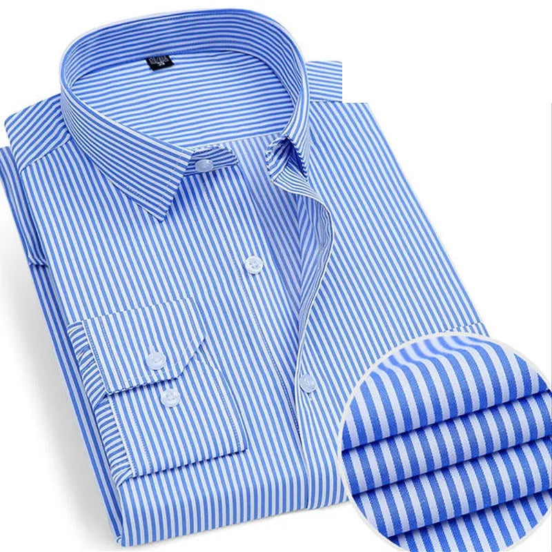 Camisa de rayas sin planchar Lorenzo - raya azul