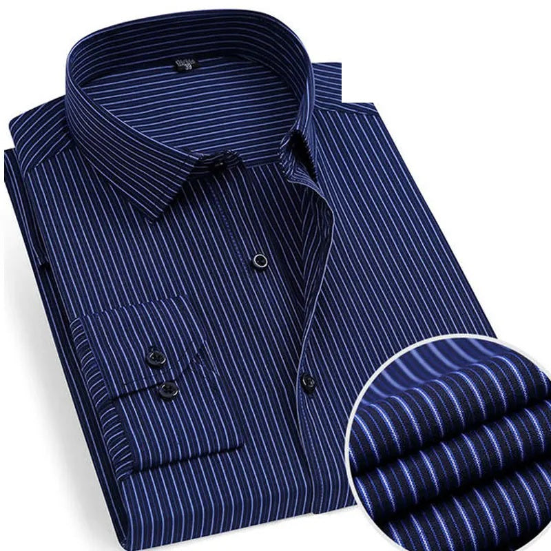 Camisa de rayas sin planchar Lorenzo - raya marino