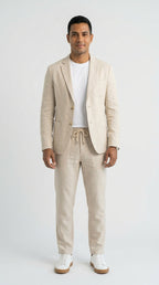 Marco Linen Suit Set - conjunto de lino beige modelo hombre