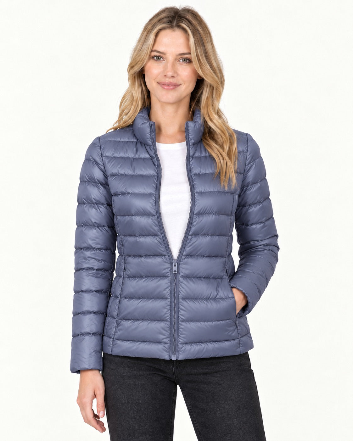 Chaqueta acolchada ultraligera Noa en color azul grisáceo