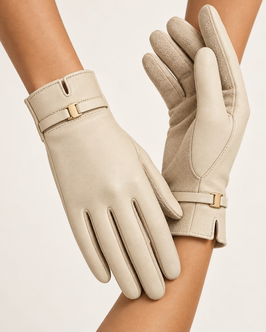 Guantes elegantes de piel vegana