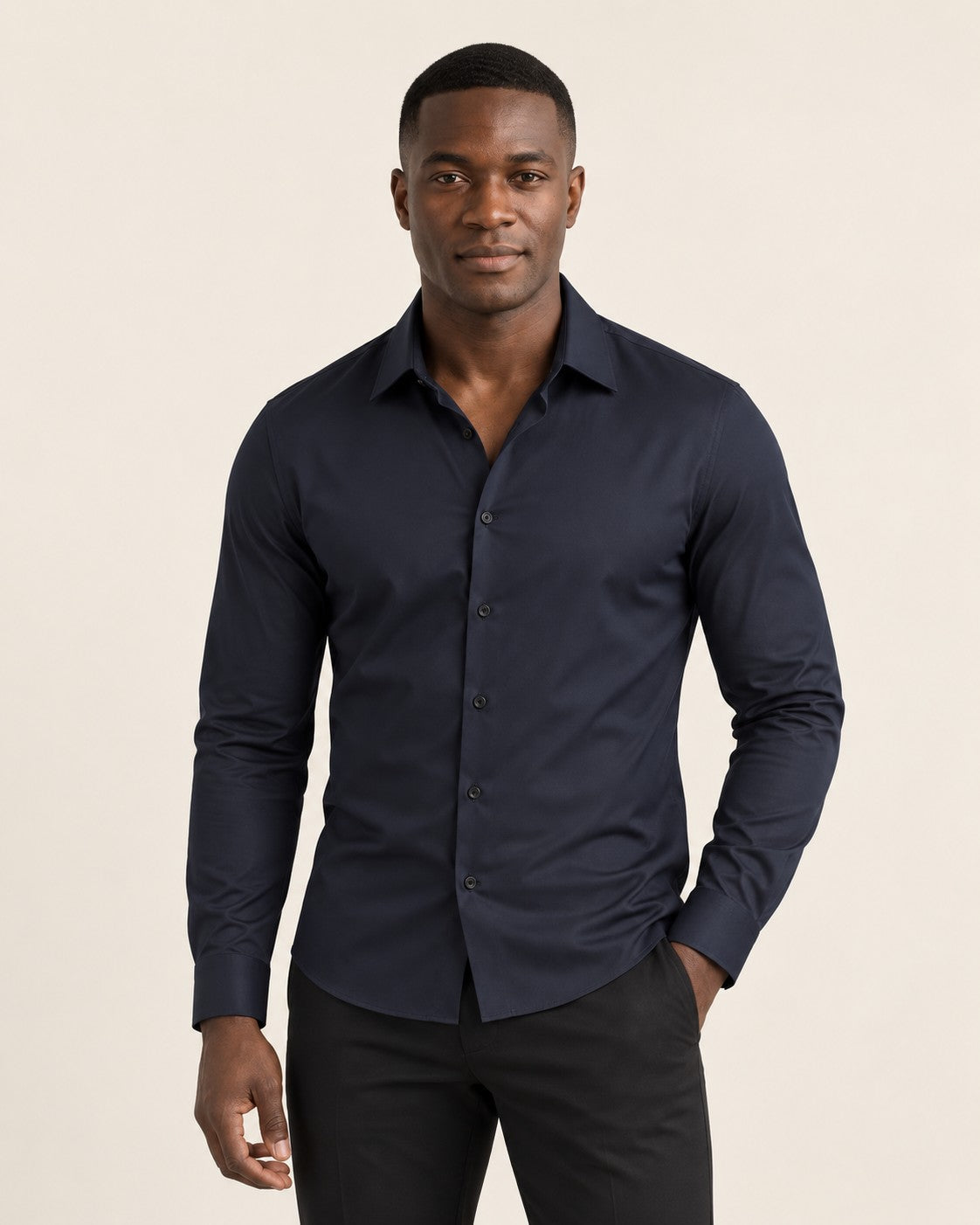 Camisa elastica antiarrugas Leo