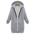 Abrigo sudadera largo con capucha Olivia gris
