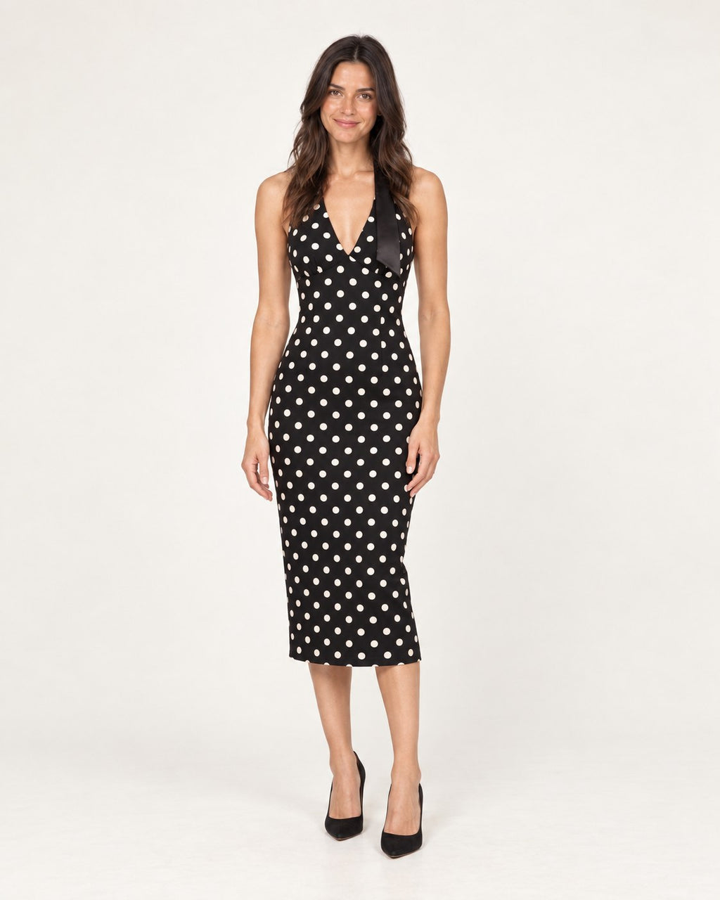 Vestido halter de lunares Elodie
