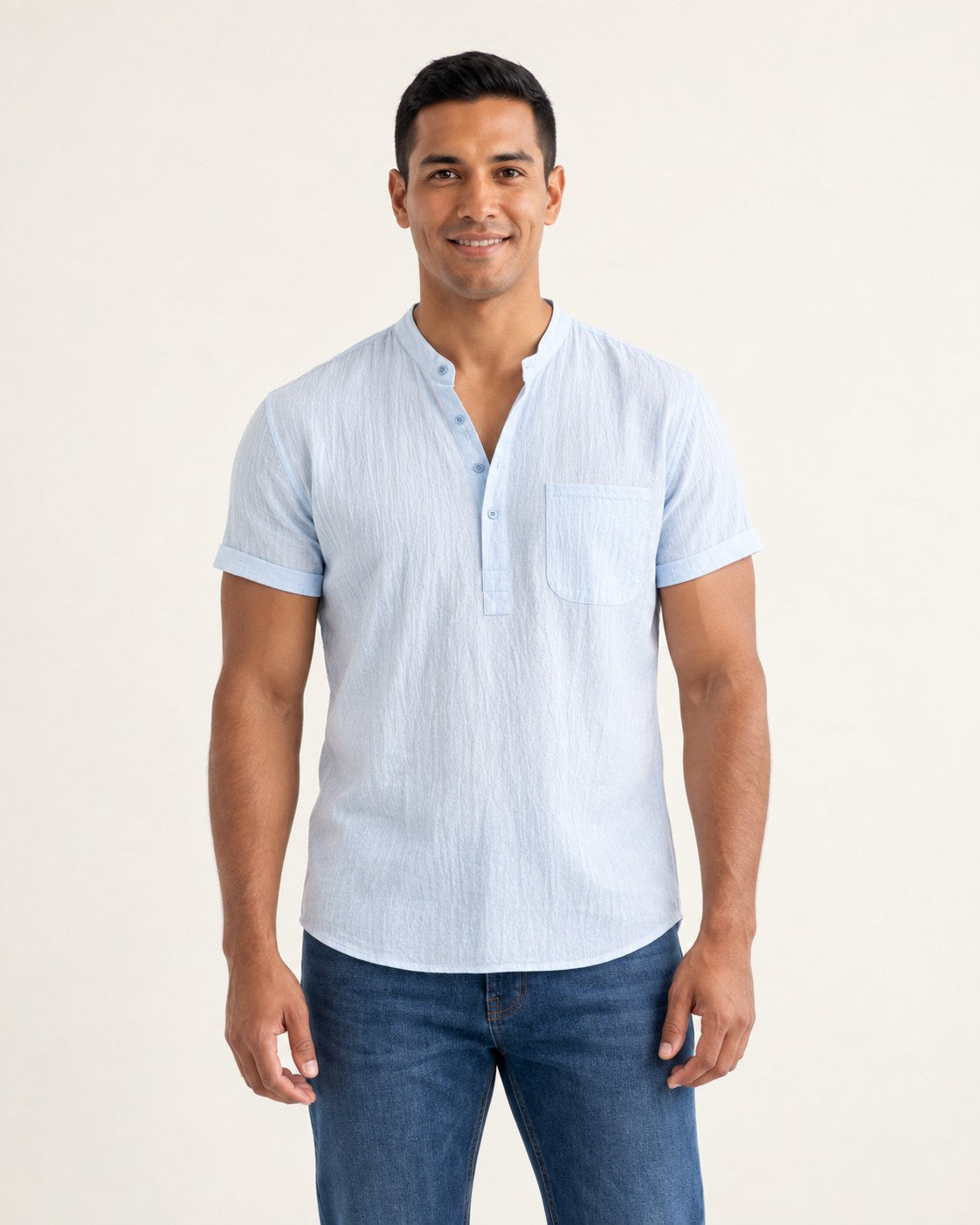 Camiseta henley de lino Kai