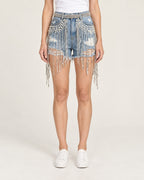 Shorts vaqueros con flecos Luisa