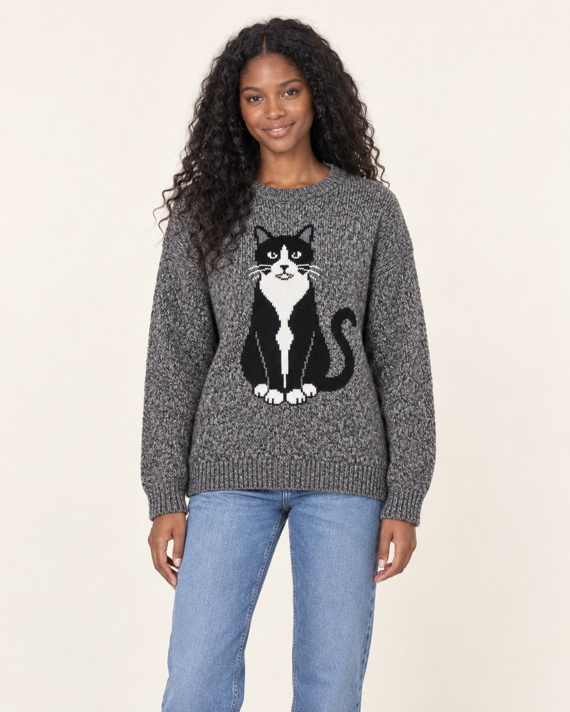 Jersey jacquard de gatos Luna