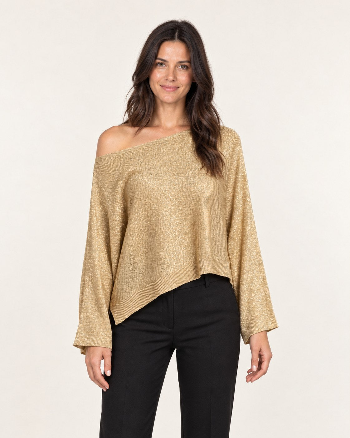 Blusa asimetrica de lentejuelas