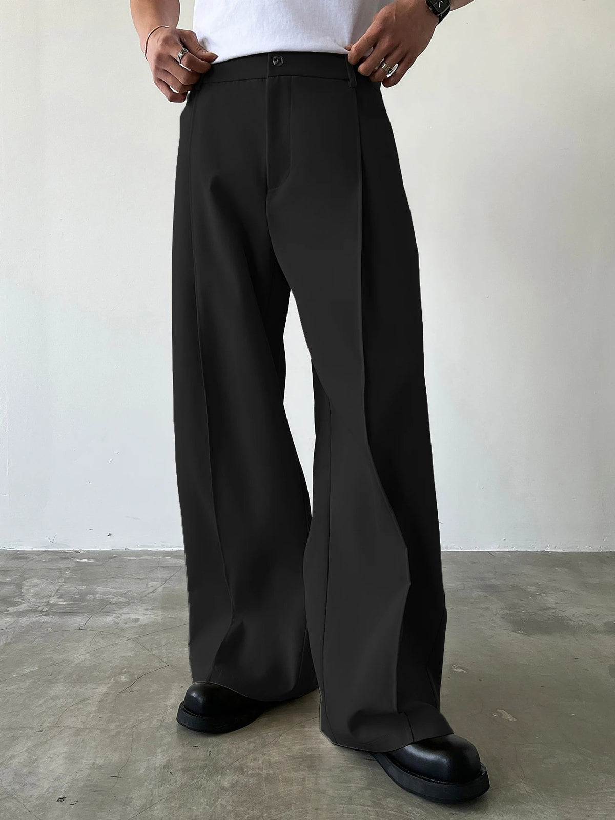 Pantalón de vestir de pinzas en negro