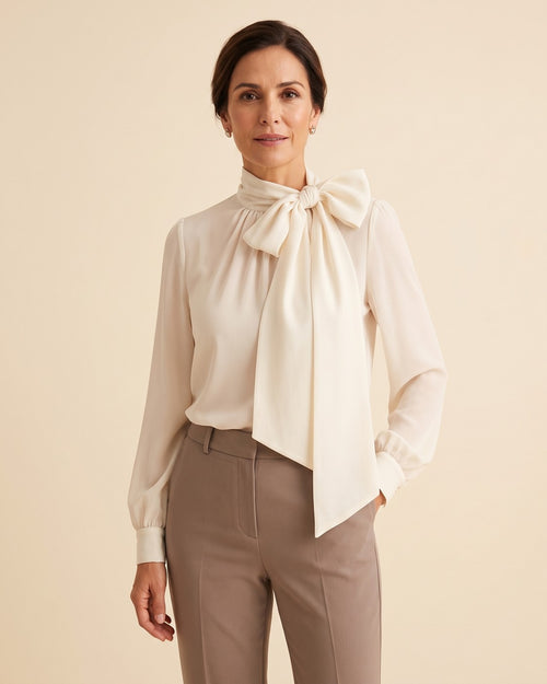 Blusa de gasa con lazo Sofía