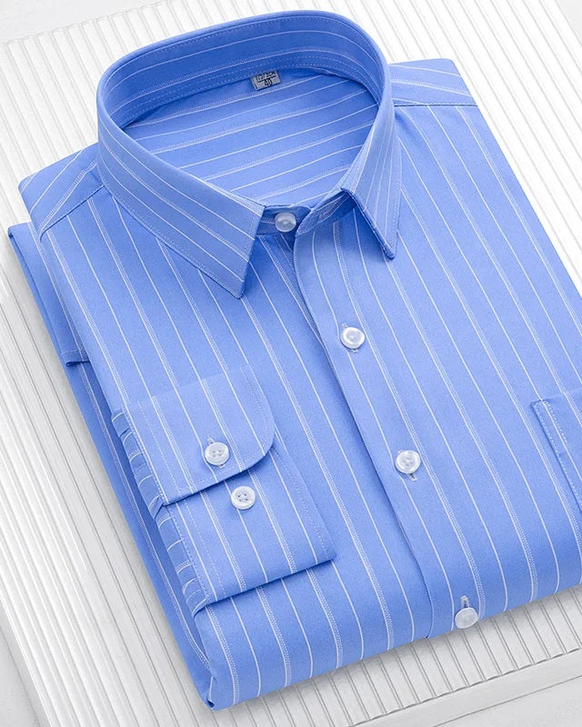Camisa de rayas elástica Tomás - raya azul