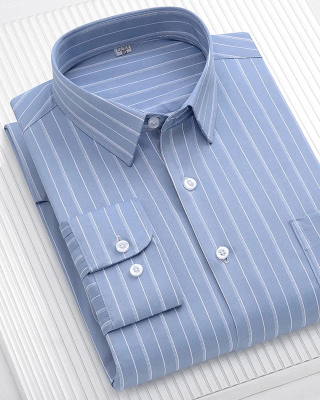 Camisa de rayas elástica Tomás - raya azul claro
