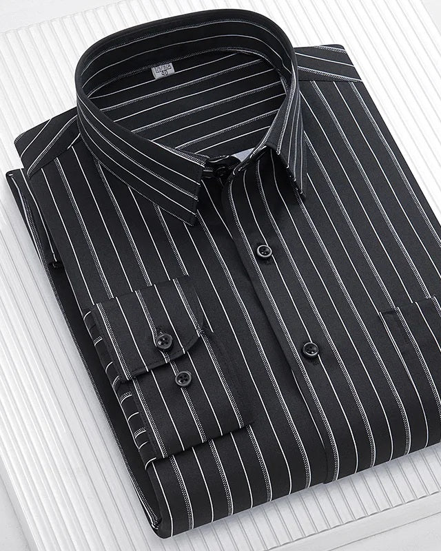 Camisa de rayas elástica Tomás - raya negra