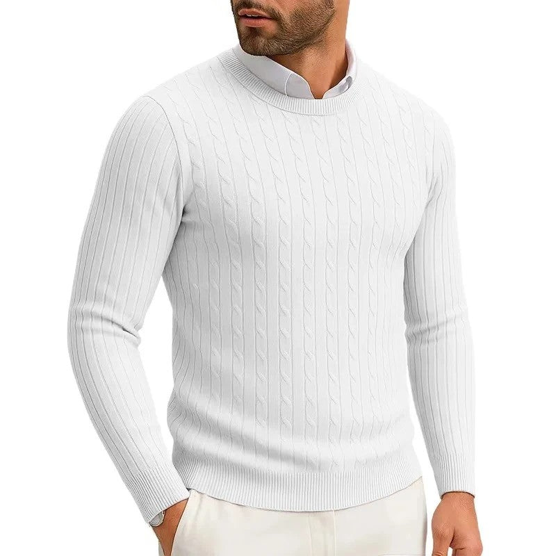 Jersey de punto trenzado en blanco