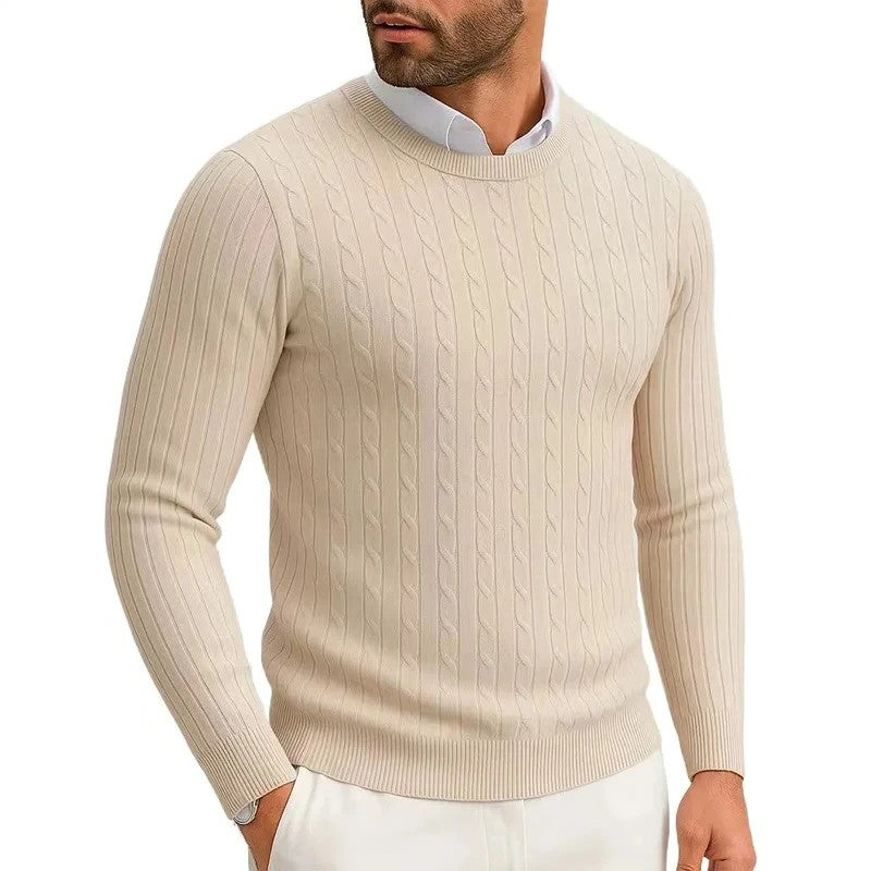 Jersey de punto trenzado en crudo