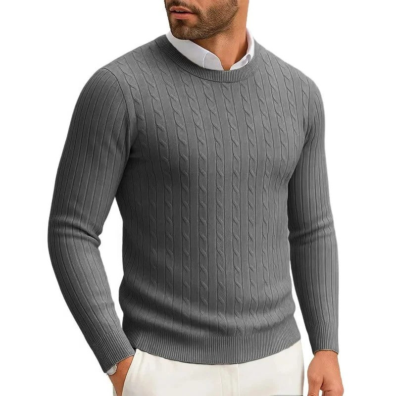 Jersey de punto trenzado en gris