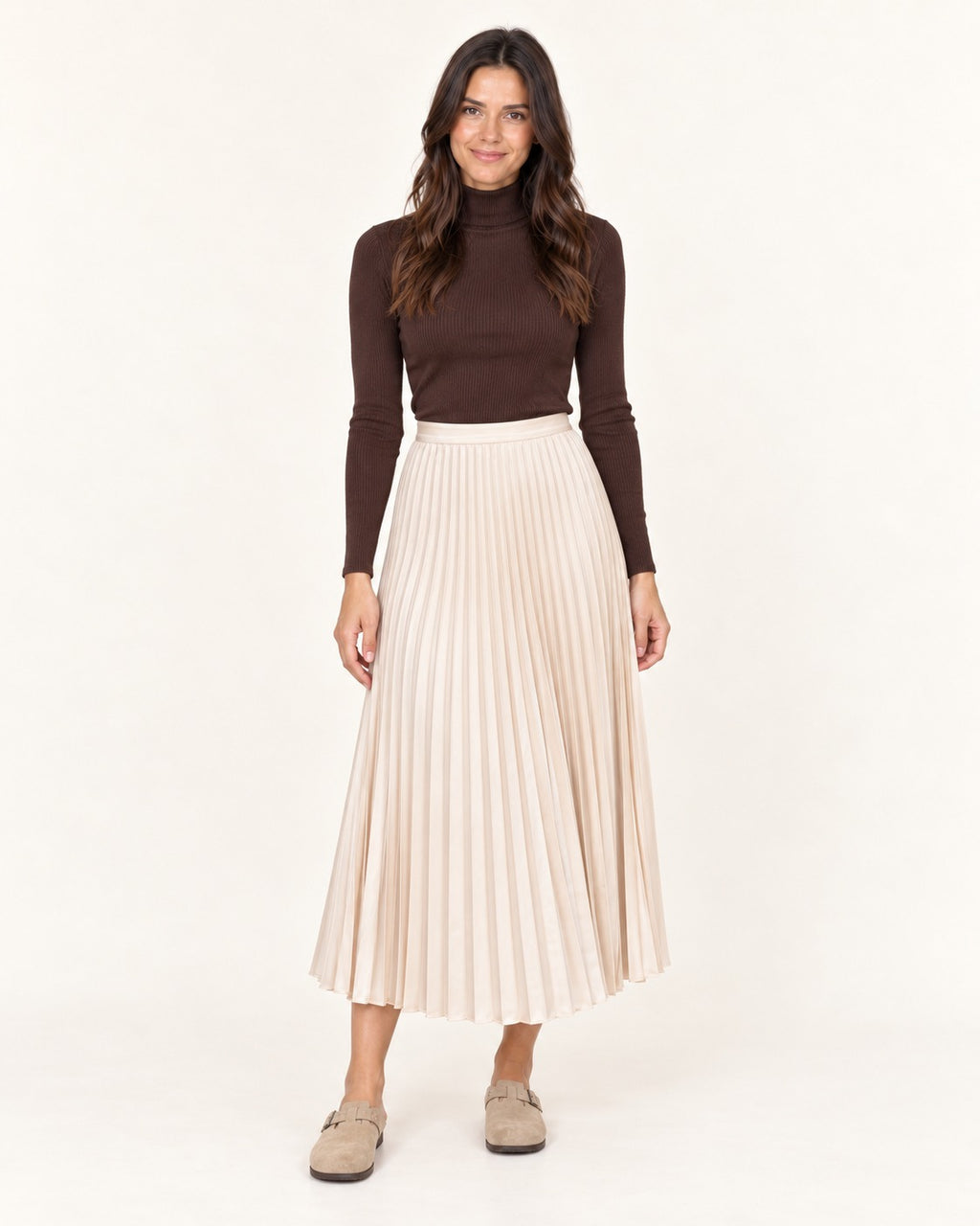 Falda midi plisada Vera - Nordiva